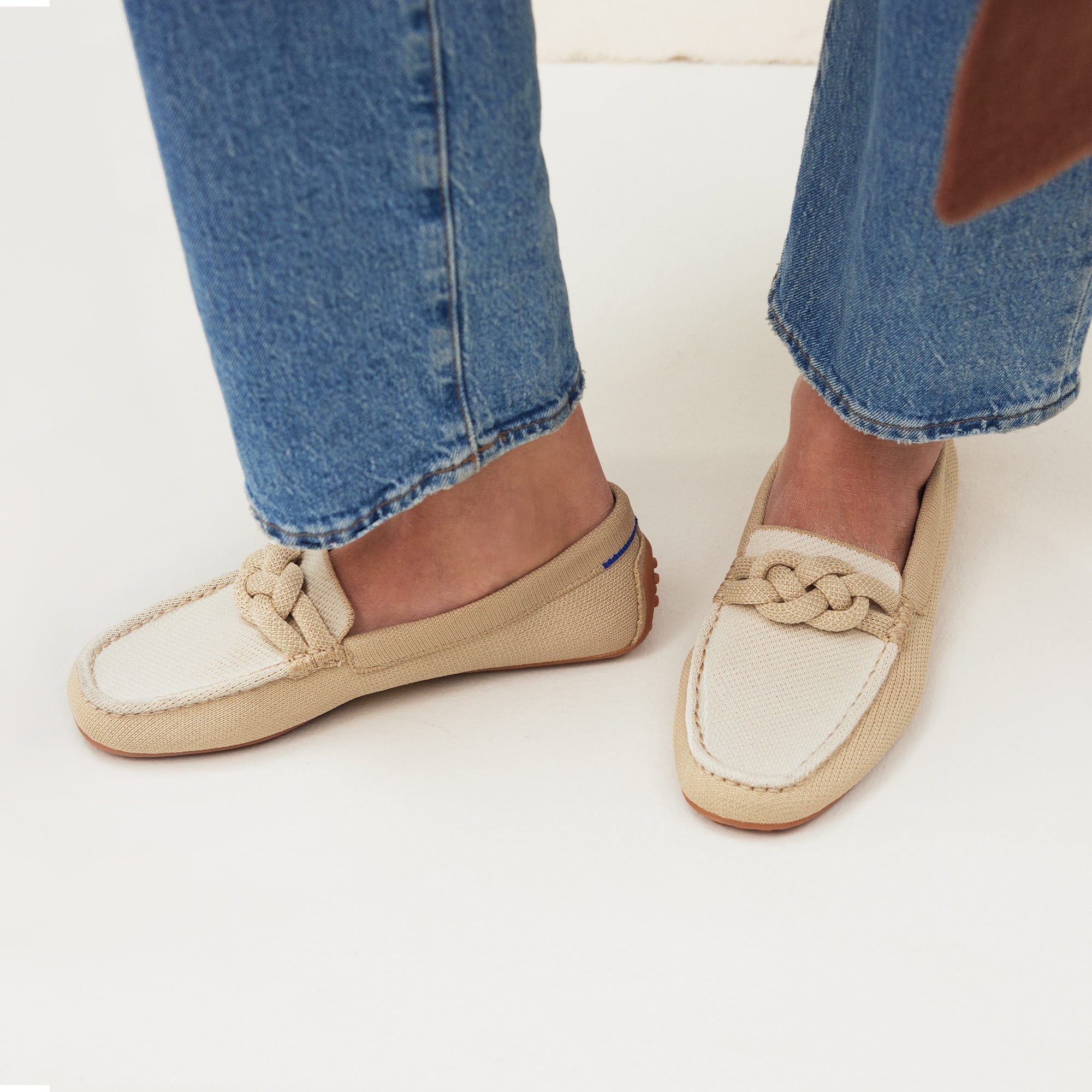 hover | Model wearing The Braid Driver in Cappuccino.