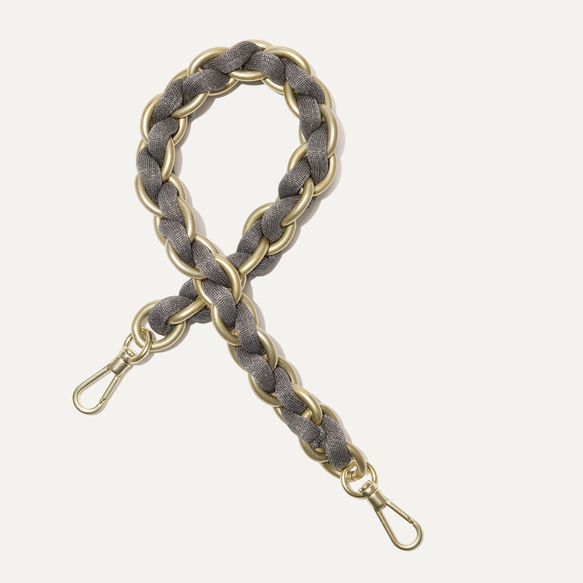 The Shoulder Strap in Golden Silver Chain.