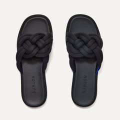 The Summer Sandal in Black shown from the top.