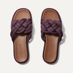 The Summer Sandal in Blackberry shown from the top.