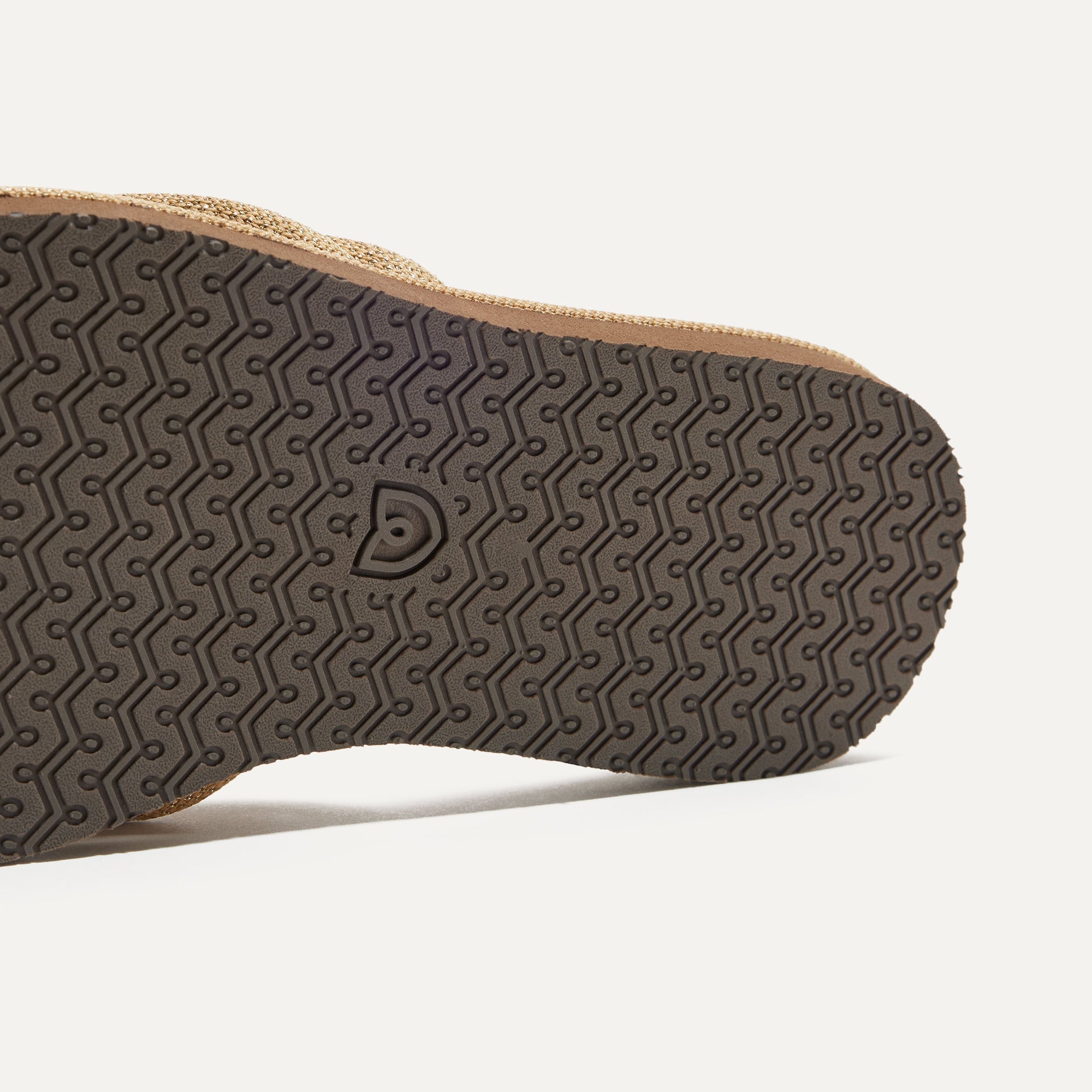 Close up of the outsole of The Summer Sandal in Golden Sun.