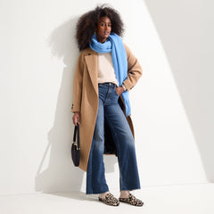 Alternate view of a model wearing The Double Bit Loafer Mule in Desert Cat.