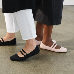 hover | Model wearing The Double Buckle Mary Jane in Ballerina.