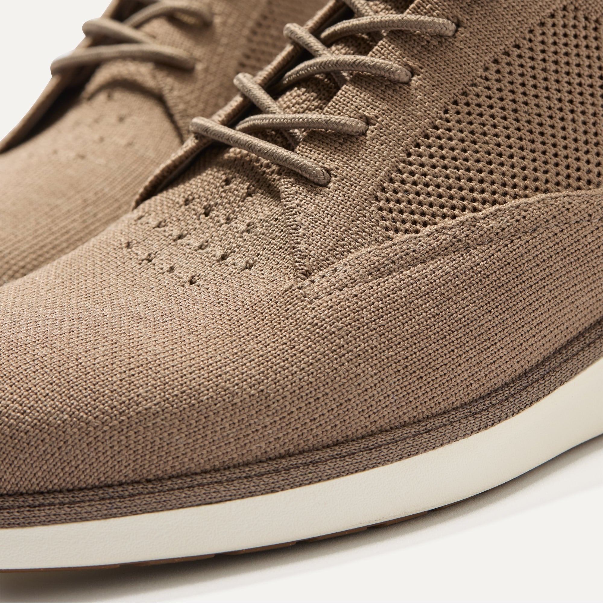 Close up of the toe and vamp of The Oxford in Portobello.