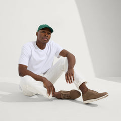 Alternate view of a model wearing The Oxford in Portobello.