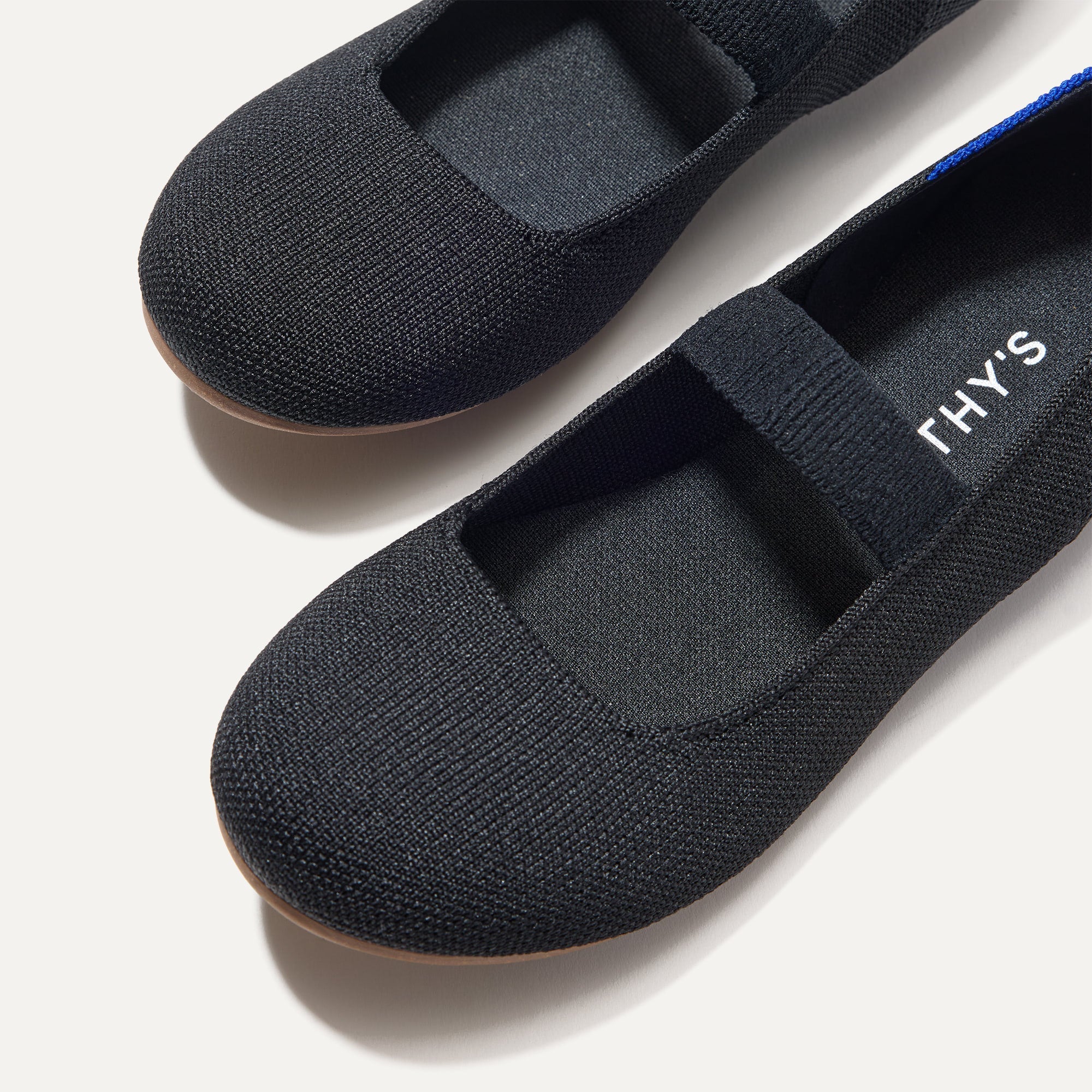 Close up of the toe and vamp of The Kids Mary Jane in Black.