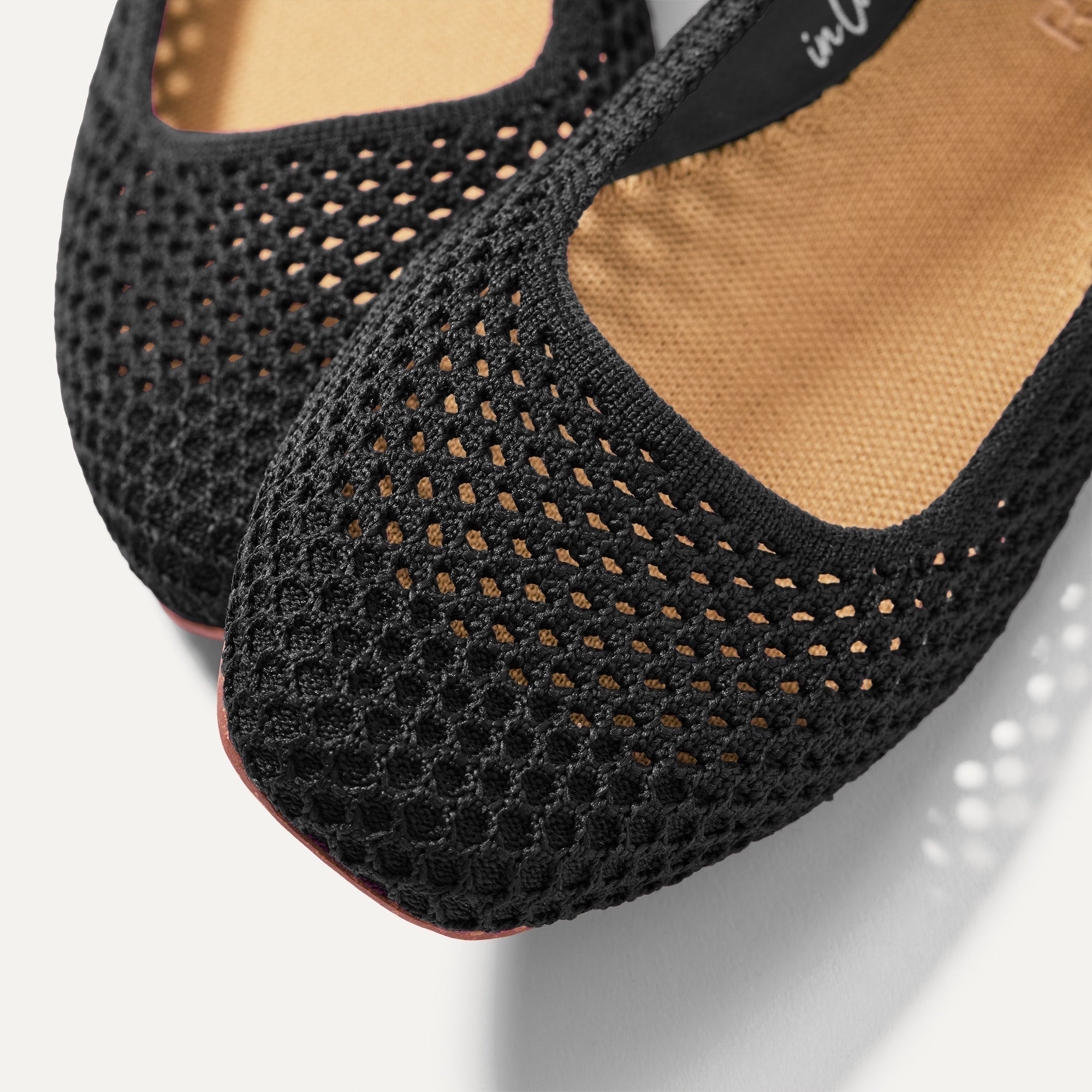 Close up of The Max Square in Black Mesh, shown in diagonal view.