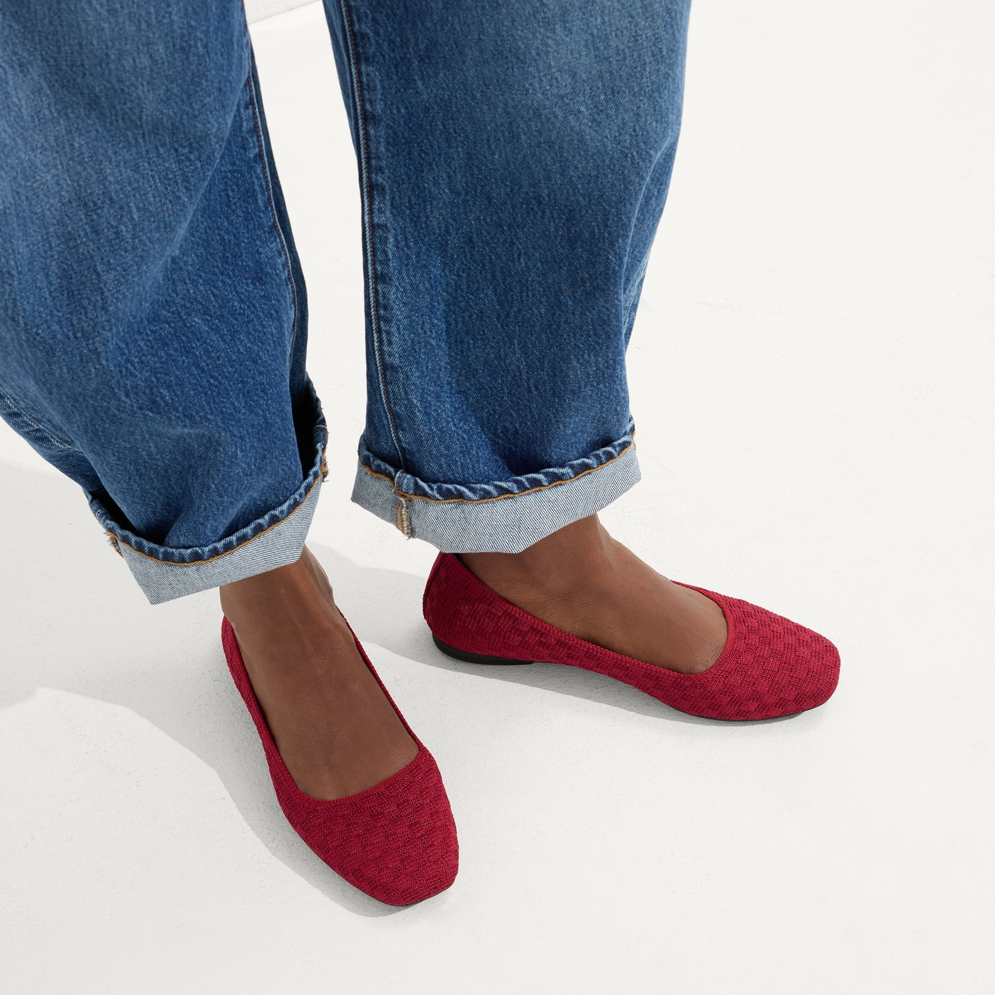 hover | Model wearing The Max Square in Ruby.