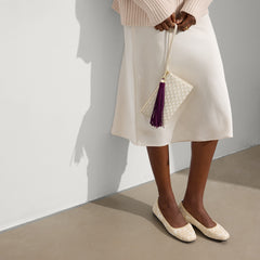 hover | Model wearing The Max Square in White Chantilly.