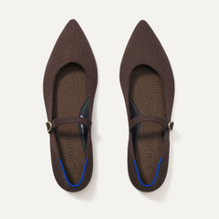 The Point Mary Jane II in Chocolate shown from the top.
