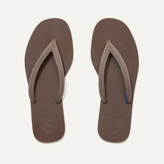 A pair of The Flip Flops in Shimmery Shell shown from the top view.