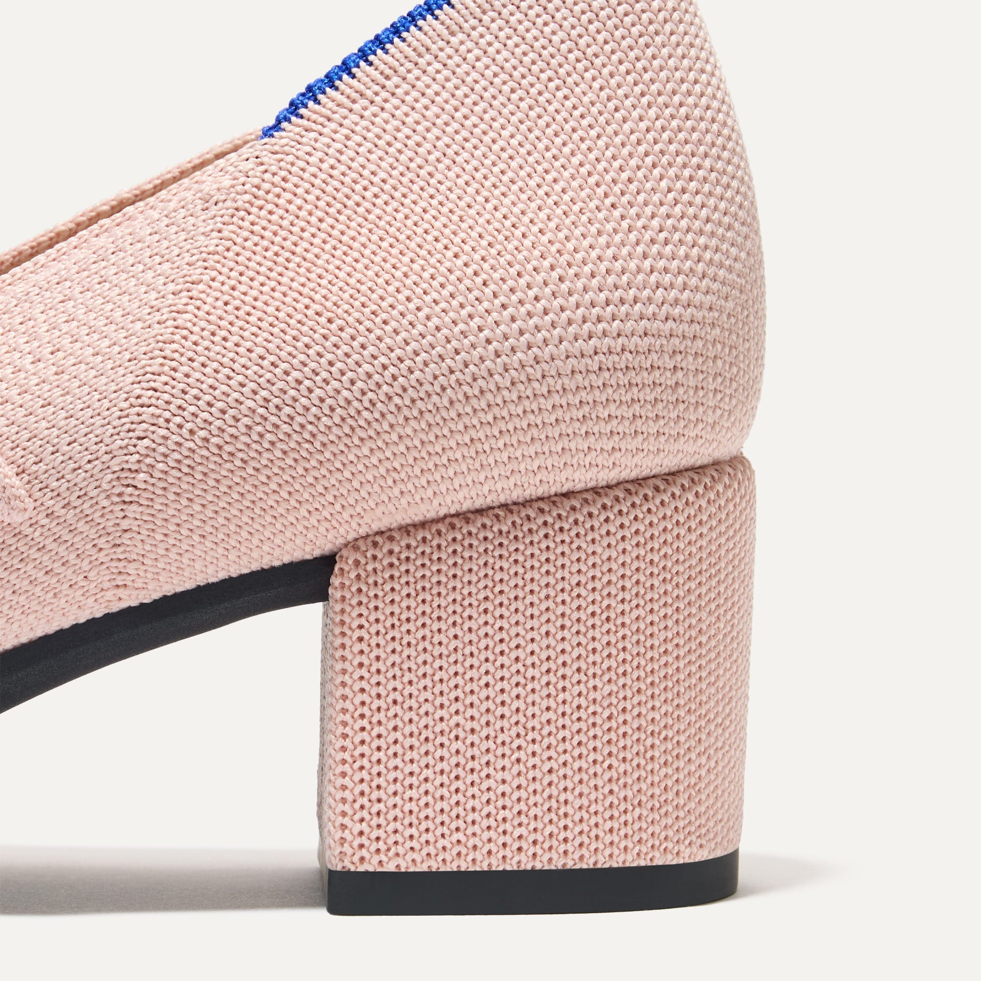 Closeup of the heel on The Mary Jane Heel in Ballerina.