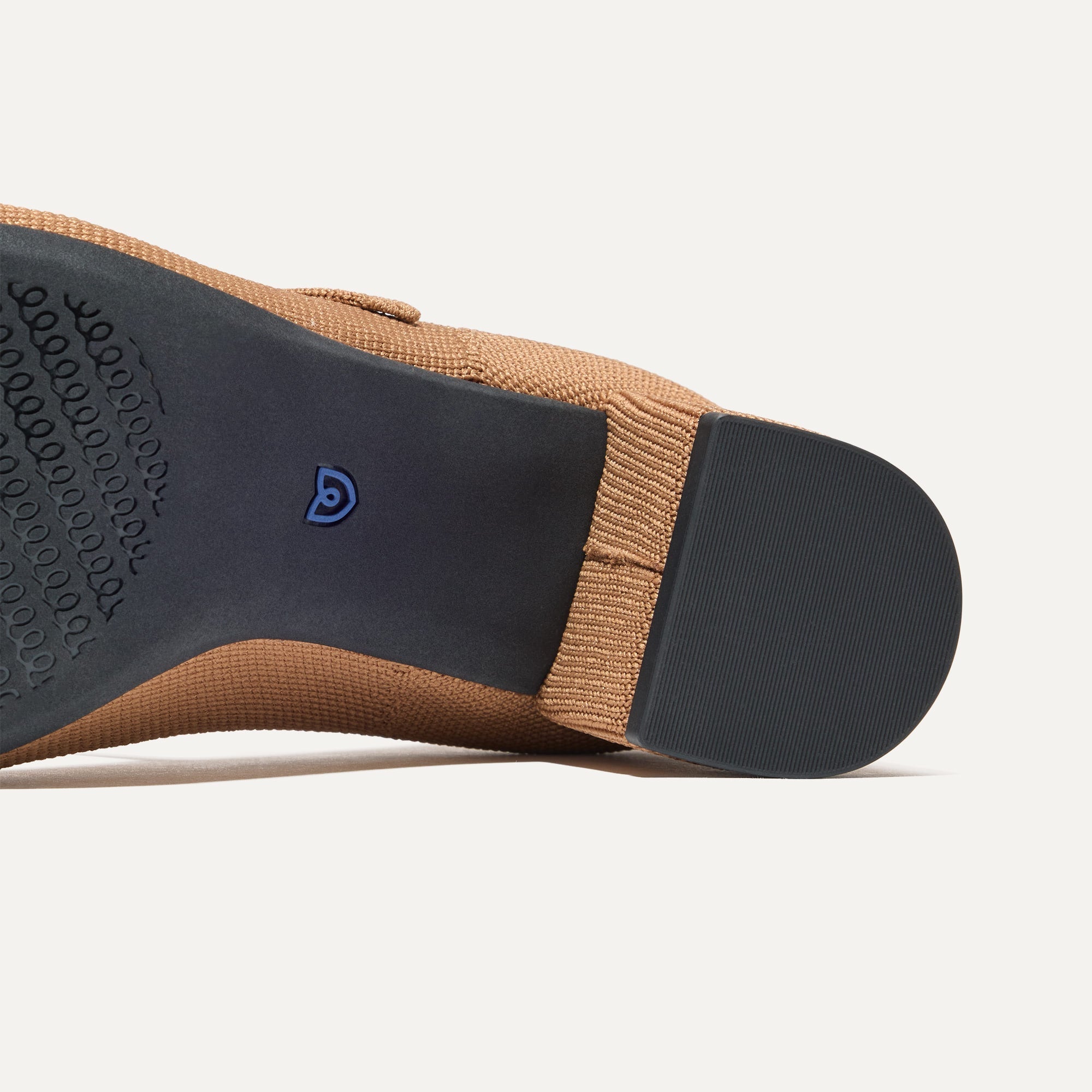 Outsole of The Mary Jane Heel in Wren Captoe.