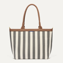 PLP |The Lightweight Zip Tote in Cabana Stripe shown from the front.