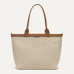 PDP |The Lightweight Zip Tote in Vanilla Wafer shown from the front.