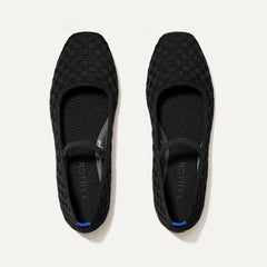 The Max Square Mary Jane in Black Sand shown from the top