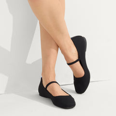 hover | Model wearing The Max Square Mary Jane in Black.