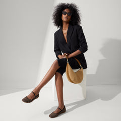 Alternate view of a model wearing The Max Square Mary Jane in Night Song.