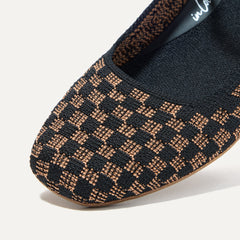 Top view of the square toe and rounded vamp of The Max Square Mary Jane in Night Song.