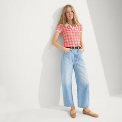 Alternate view of a model wearing The Max Square Mary Jane in Wren.