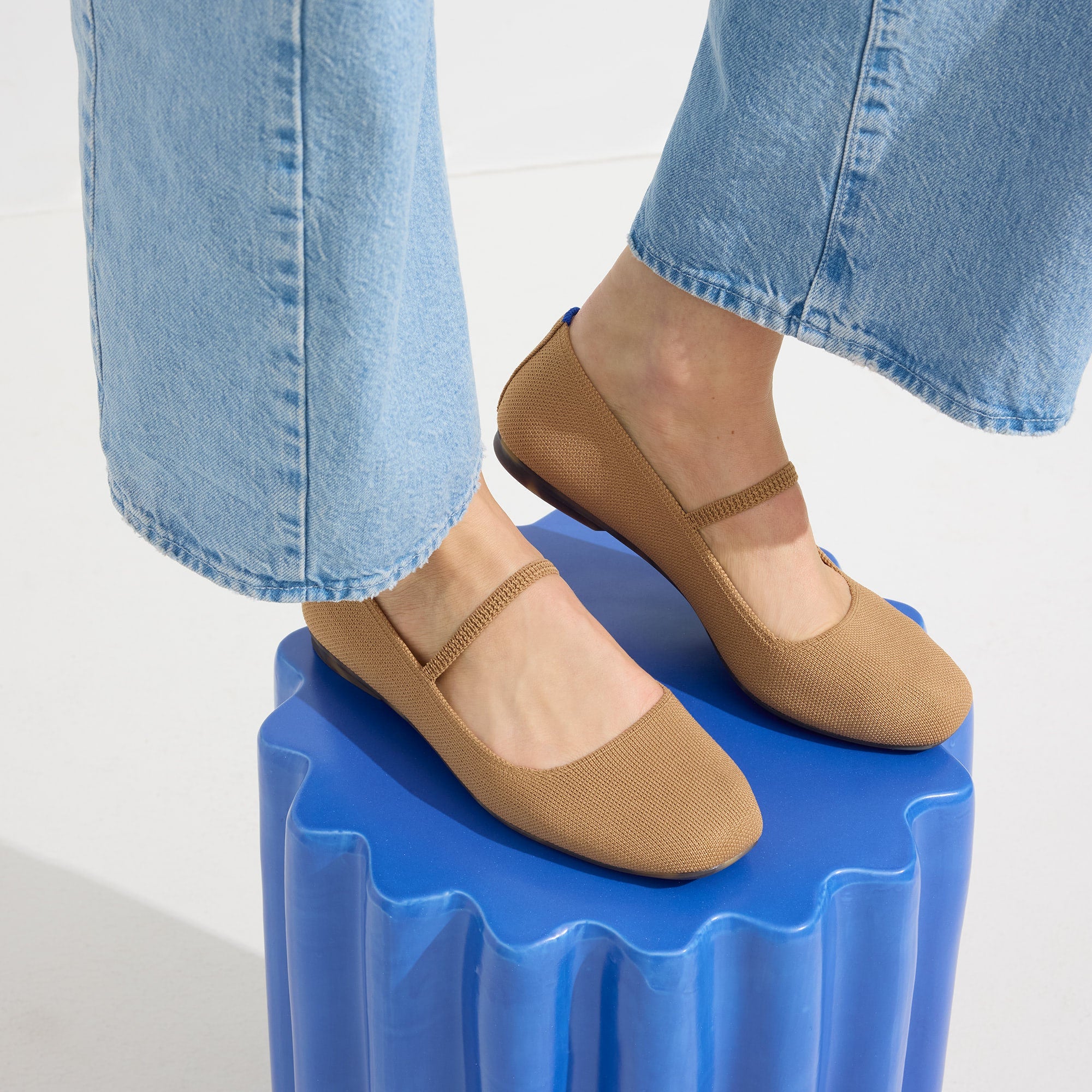 hover | Model wearing The Max Square Mary Jane in Wren.