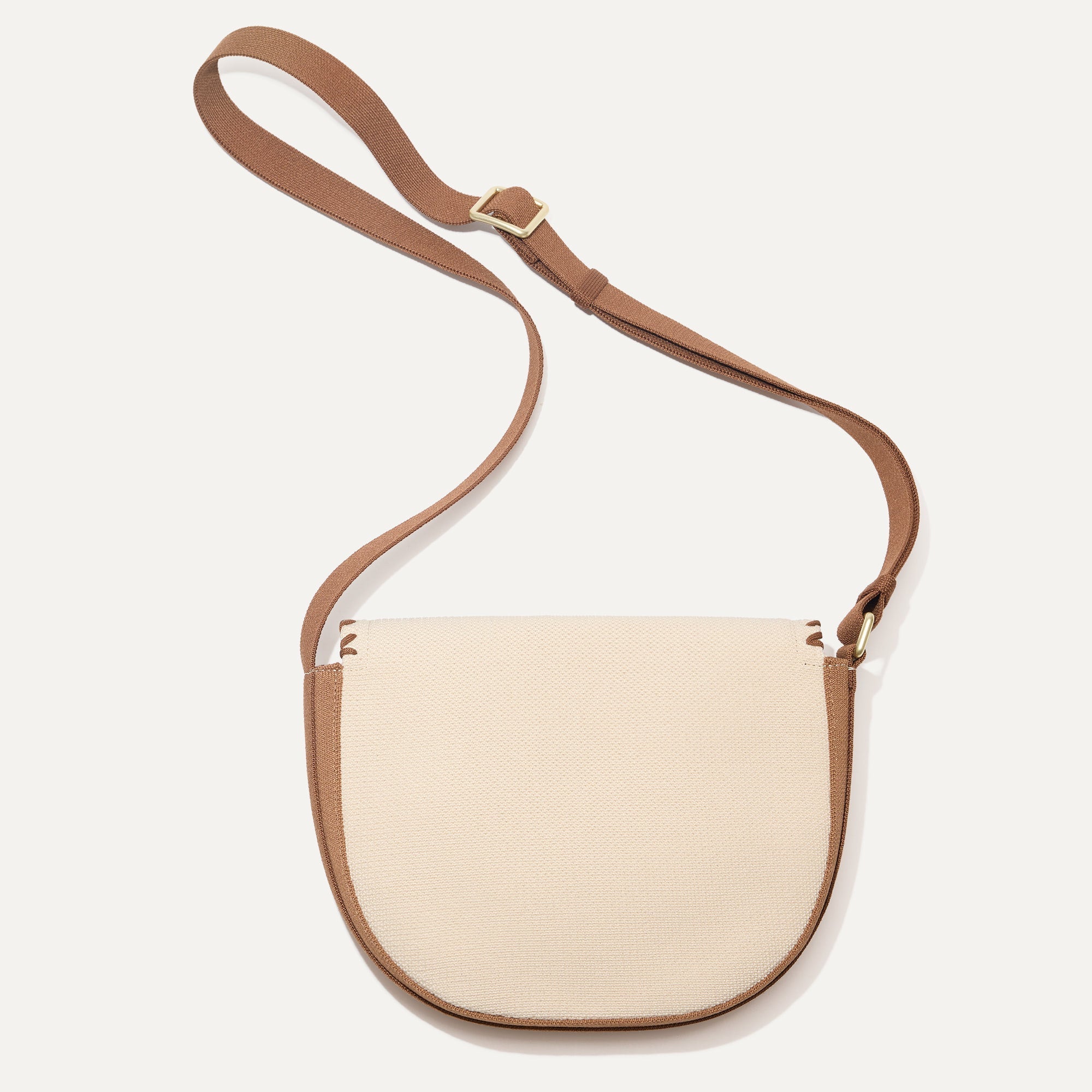 The Saddle Bag in Flat White shown from the back.