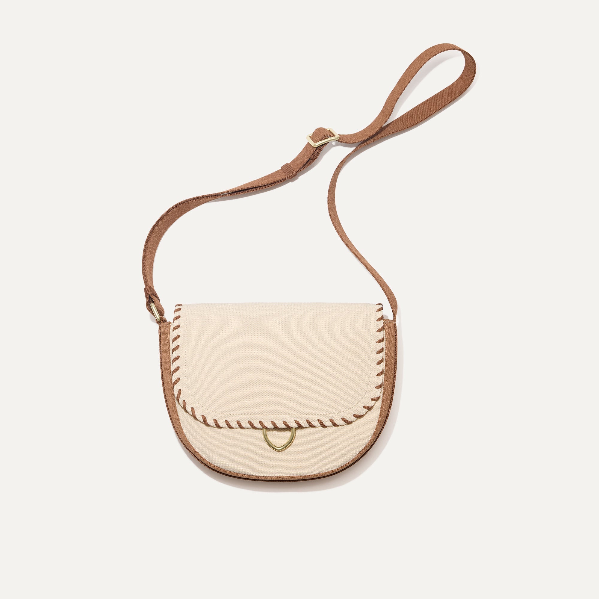 PLP |The Saddle Bag in Flat White shown from the front.