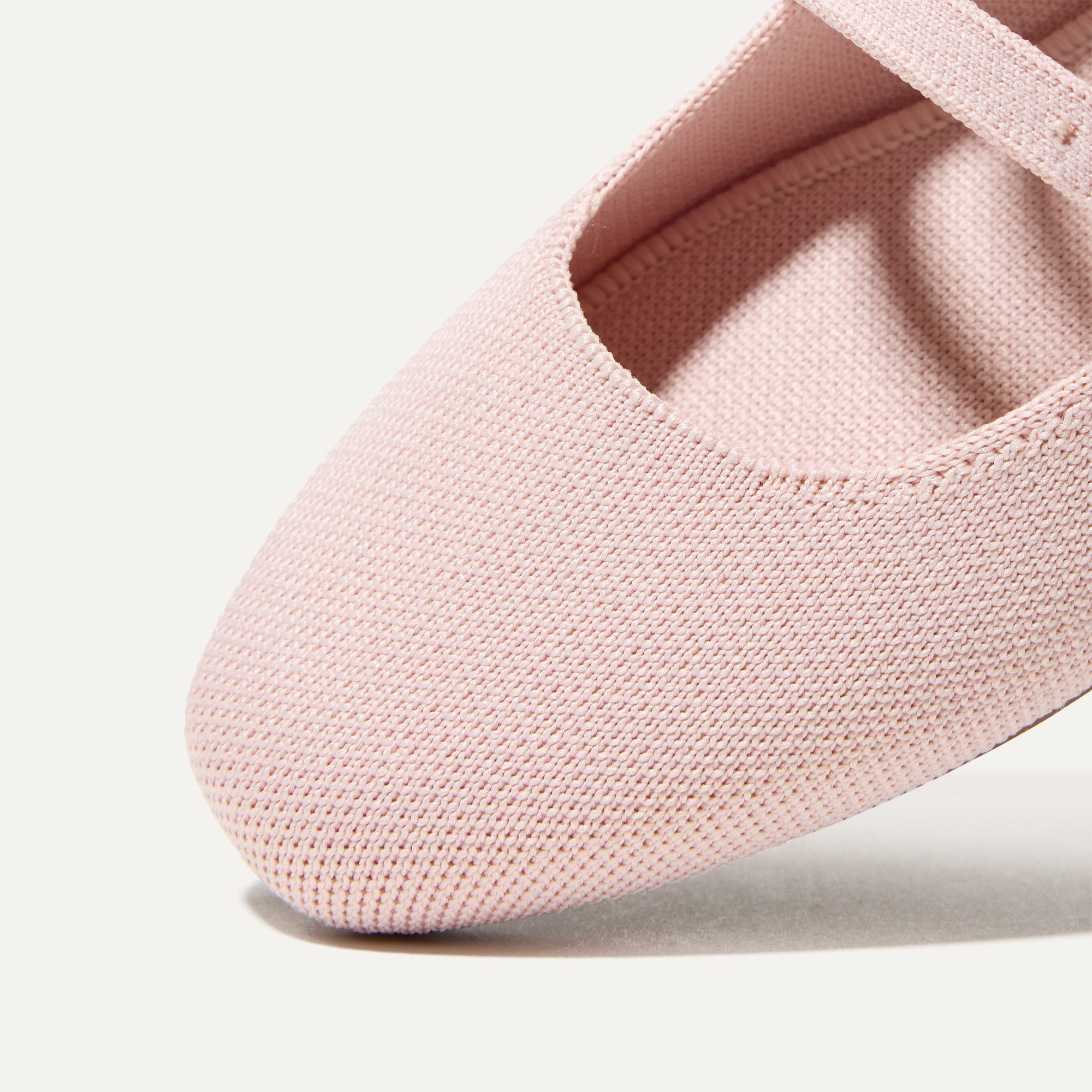 Close up of the toe and vamp of The Double Buckle Mary Jane in Ballerina.