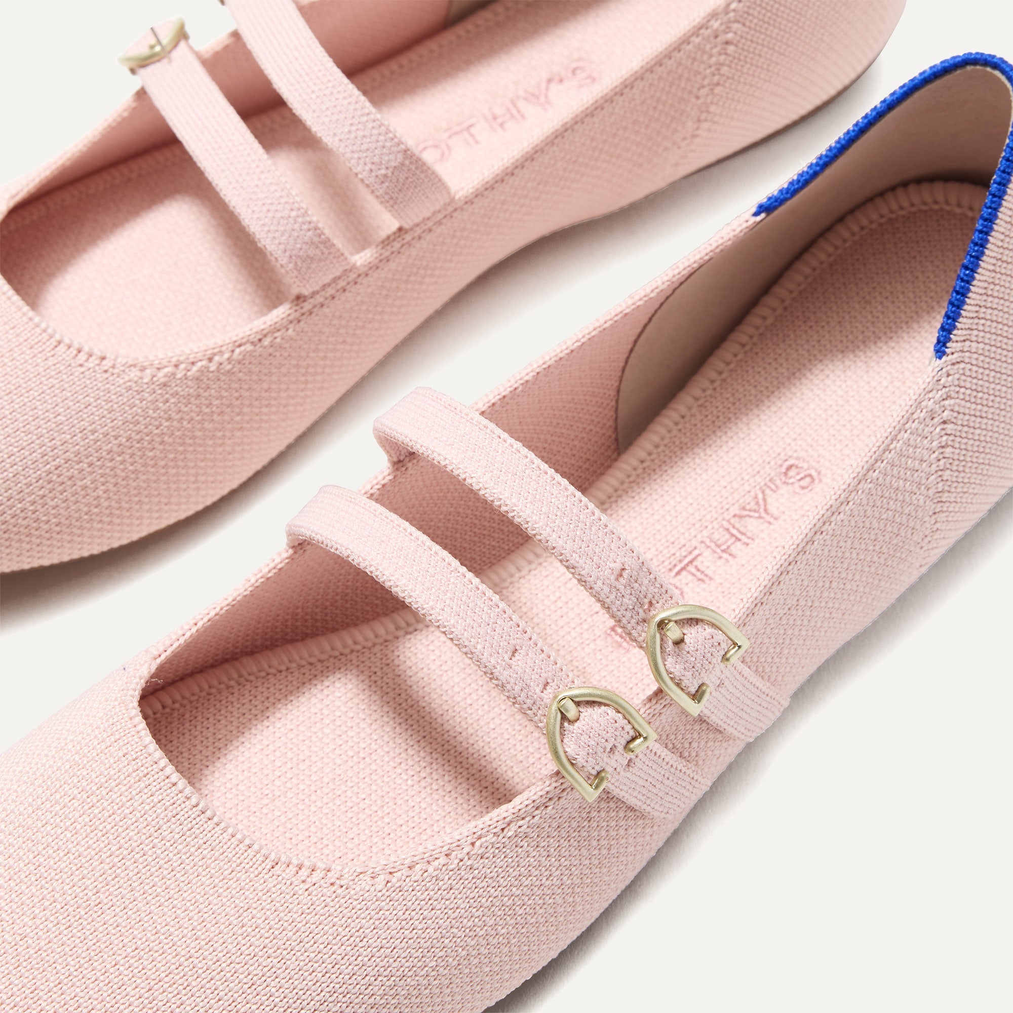 Close up of the buckle details of The Double Buckle Mary Jane in Ballerina.