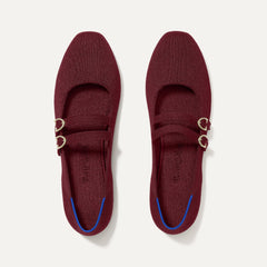 The Double Buckle Mary Jane in Cabernet shown from the top.