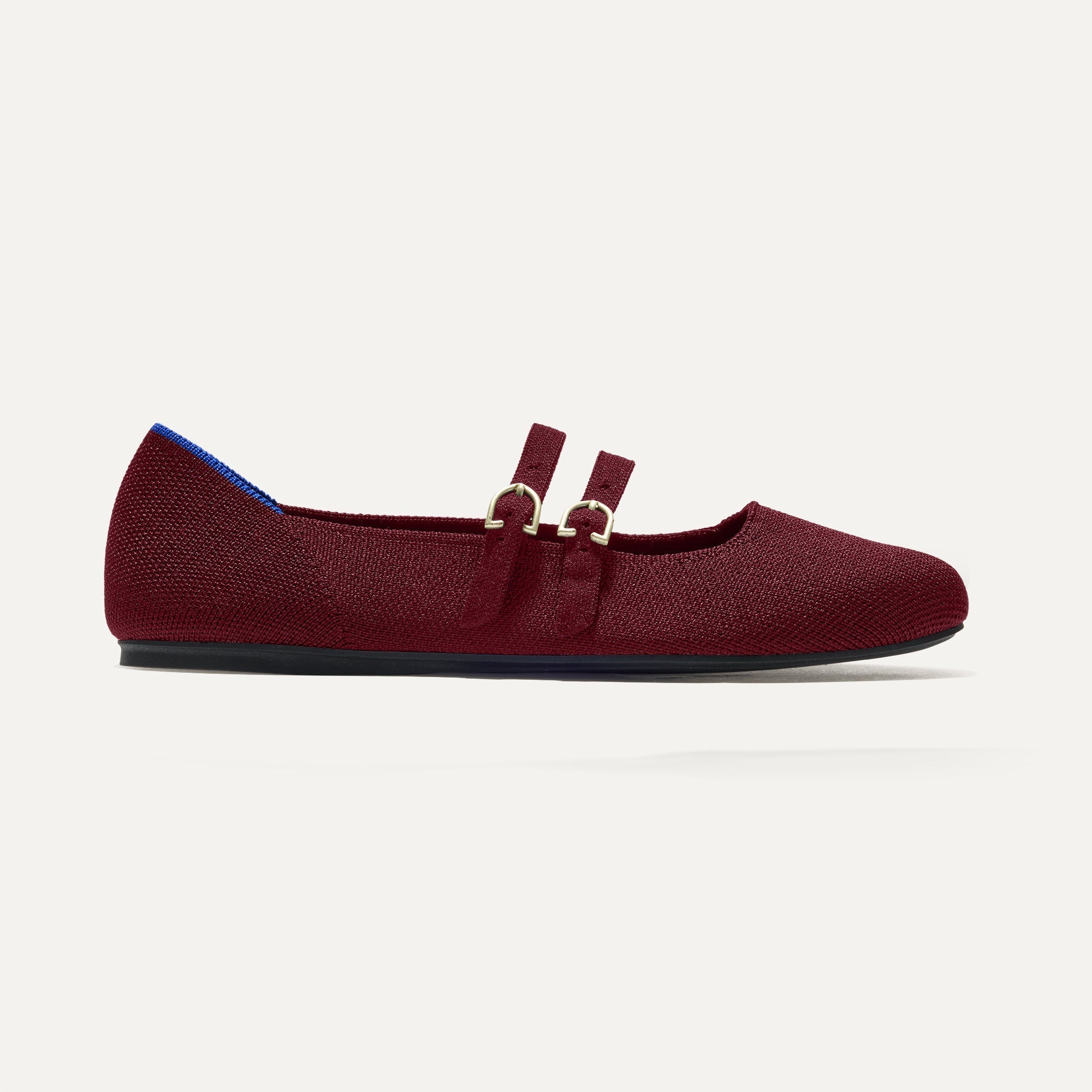 The Double Buckle Mary Jane in Cabernet shown from the side.