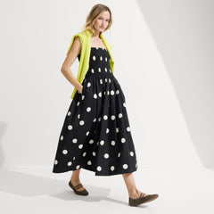 Alternate view of a model wearing The Double Buckle Mary Jane in Safari Crochet.