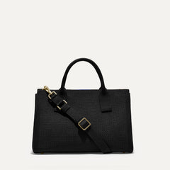 PLP |The Classic Handbag in Black shown from the front.