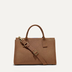 PLP |The Classic Handbag in Sierra Brown shown from the front.
