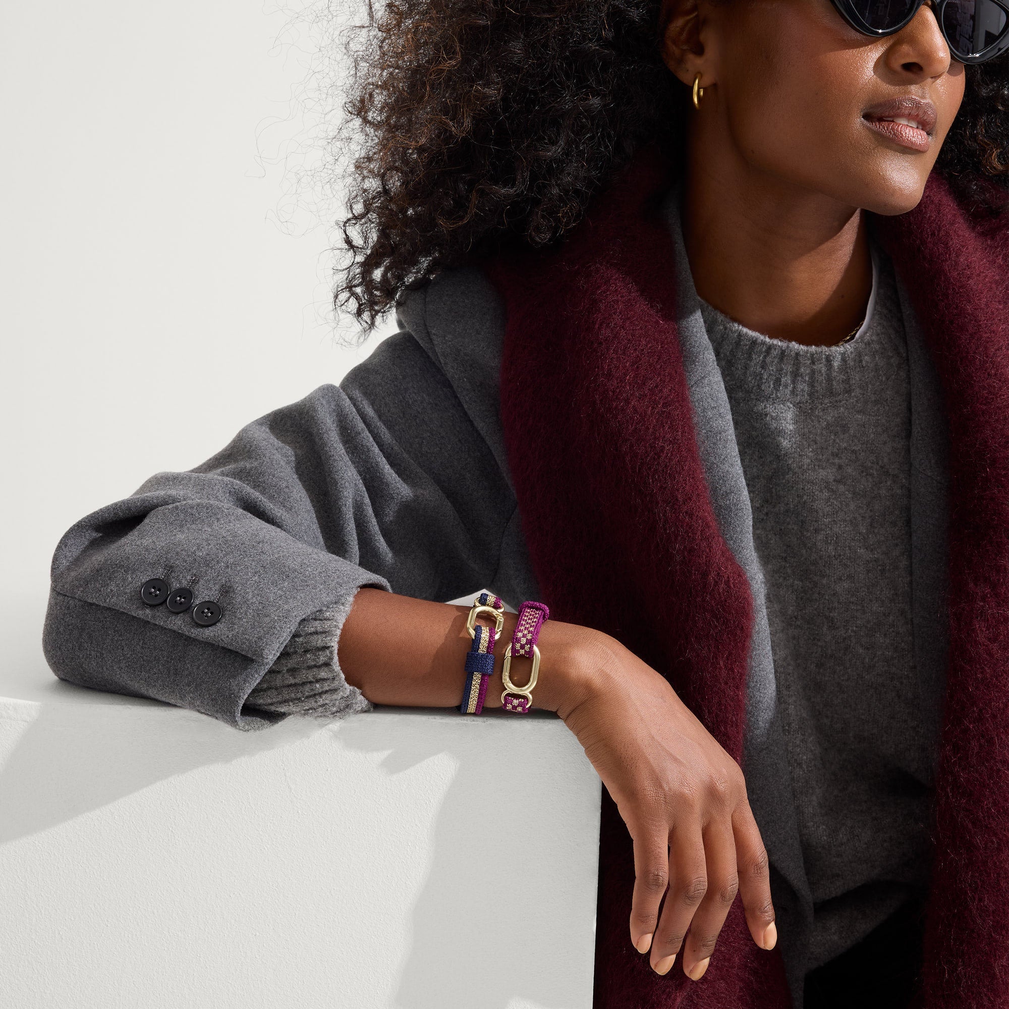 hover | Model wearing The Bracelet in Fairy Dust.