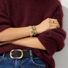 hover | Model wearing The Bracelet in Silver Dust.