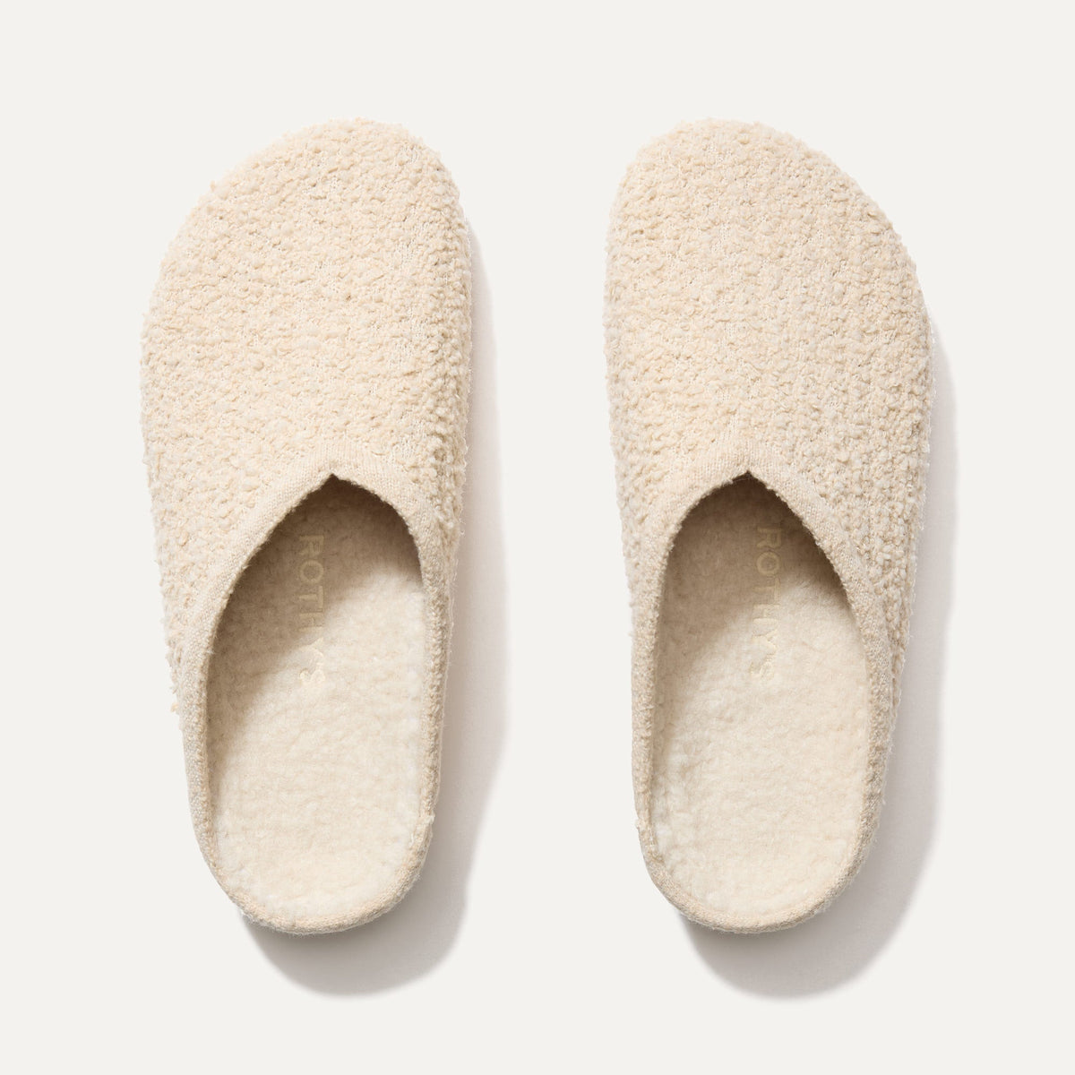 The Cozy Clog in Honeybun Bouclé shown from the top.