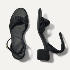 The Knot Sandal in Black shown from the top.