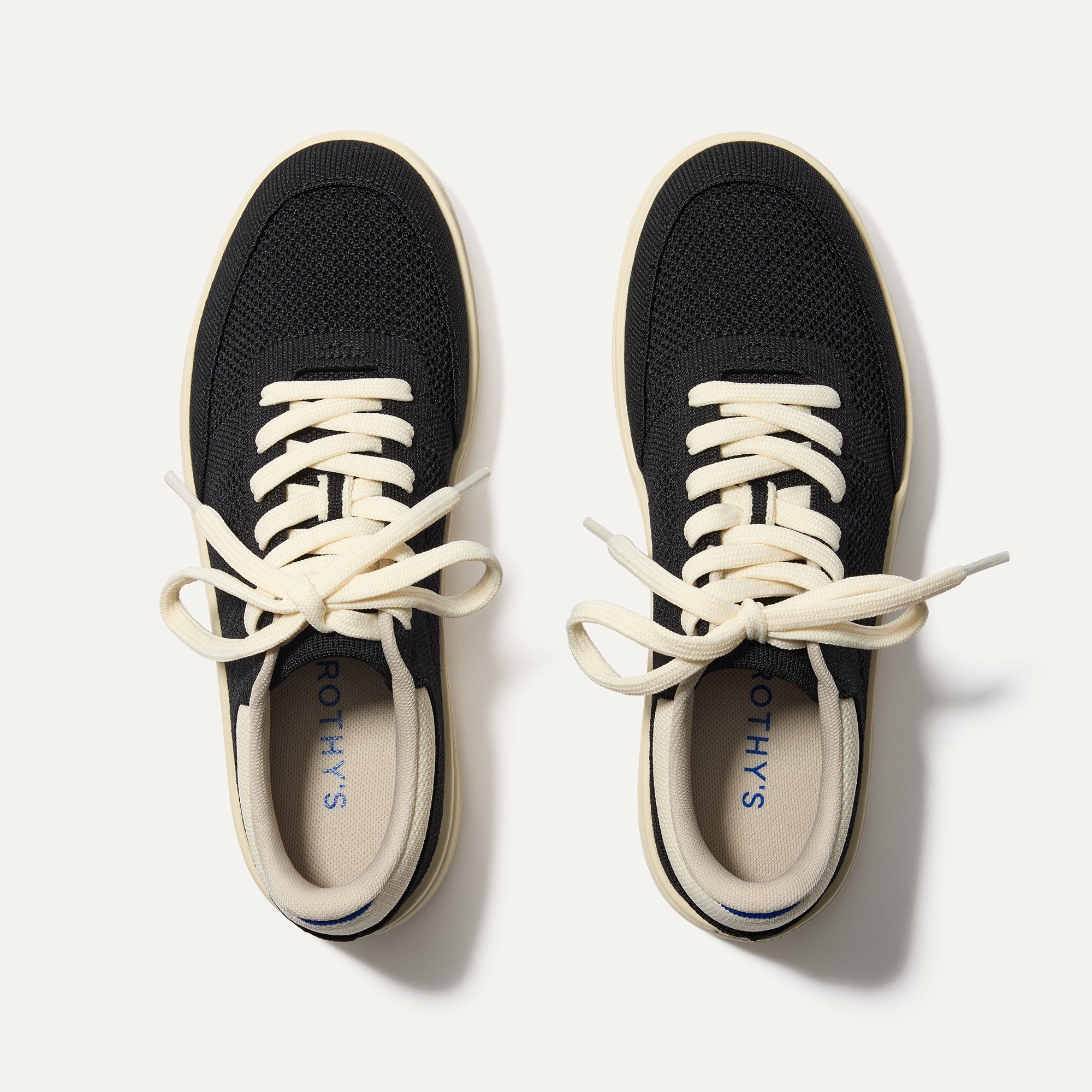 The Court Sneaker in Black shown from the top.