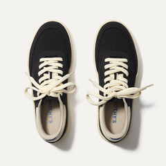 The Court Sneaker in Black shown from the top.