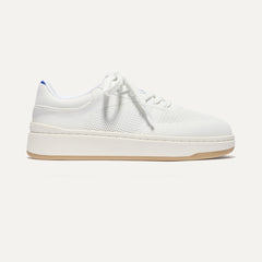The Court Sneaker in Bright White shown from the side.