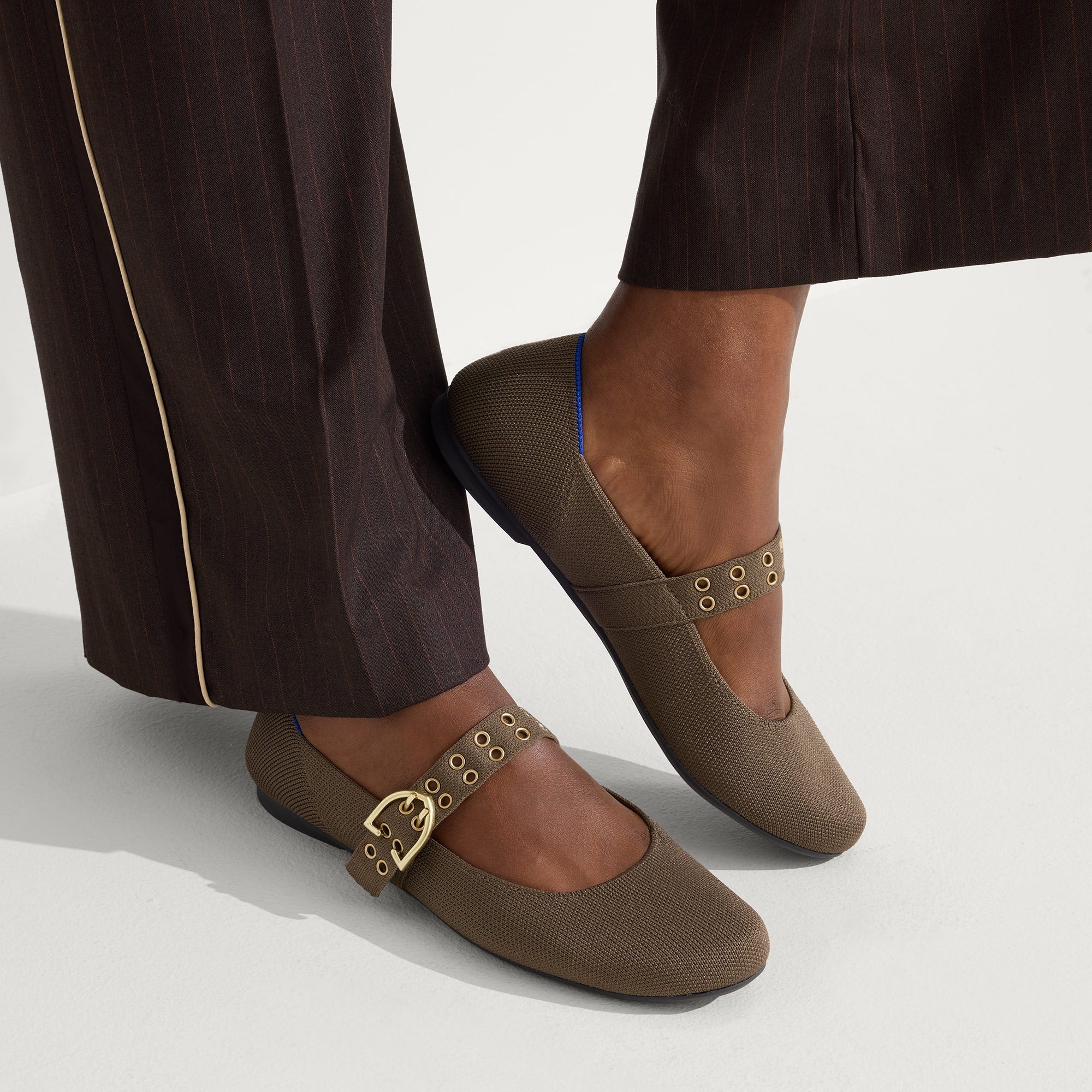 hover | Model wearing The Ballet Mary Jane in Safari.