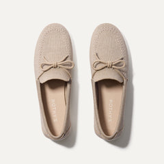 The Boat Shoe in Shimmery Sand shown from the top.