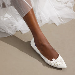 hover | Model wearing The Petal Point II in White.