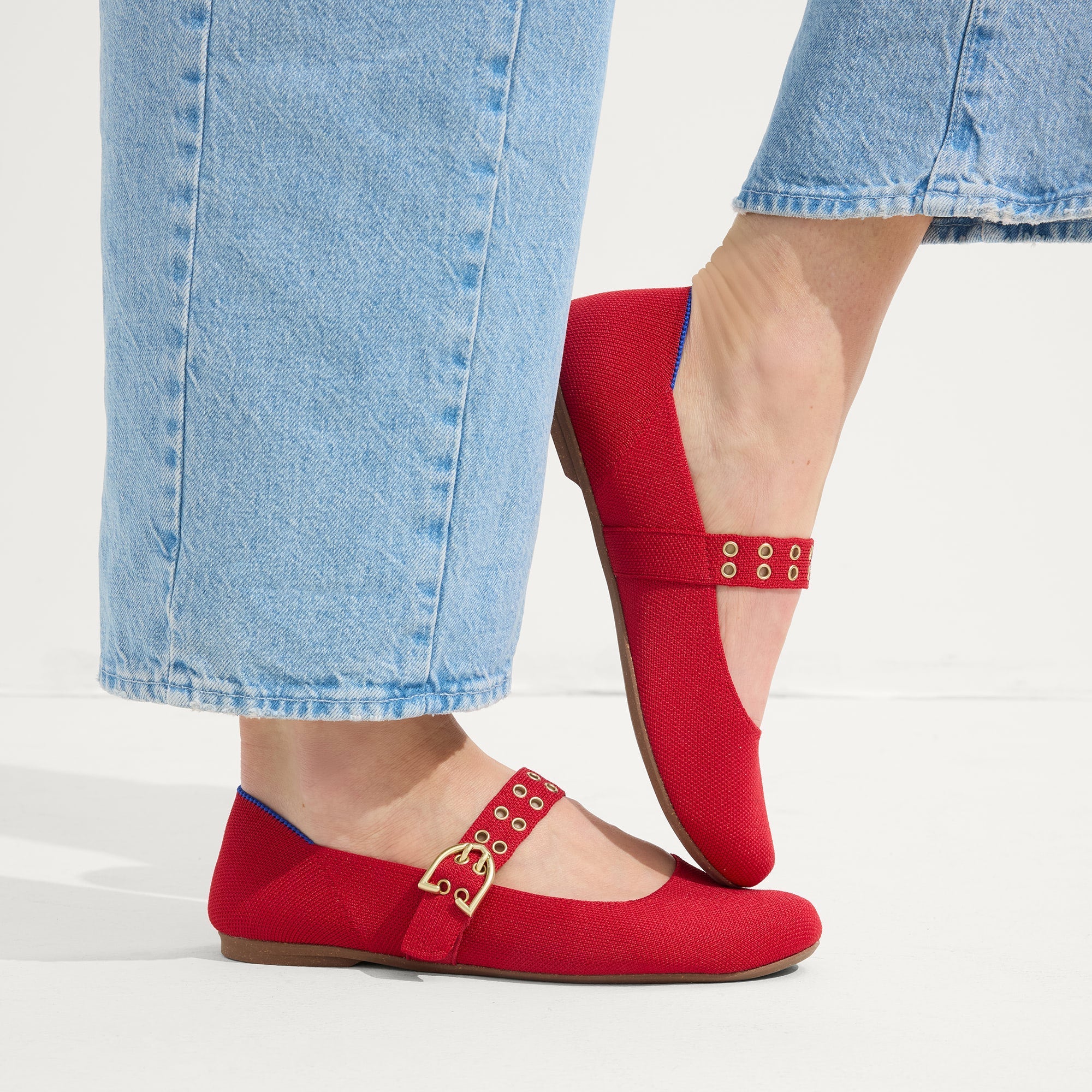 hover | Model wearing The Ballet Mary Jane in Cherry.