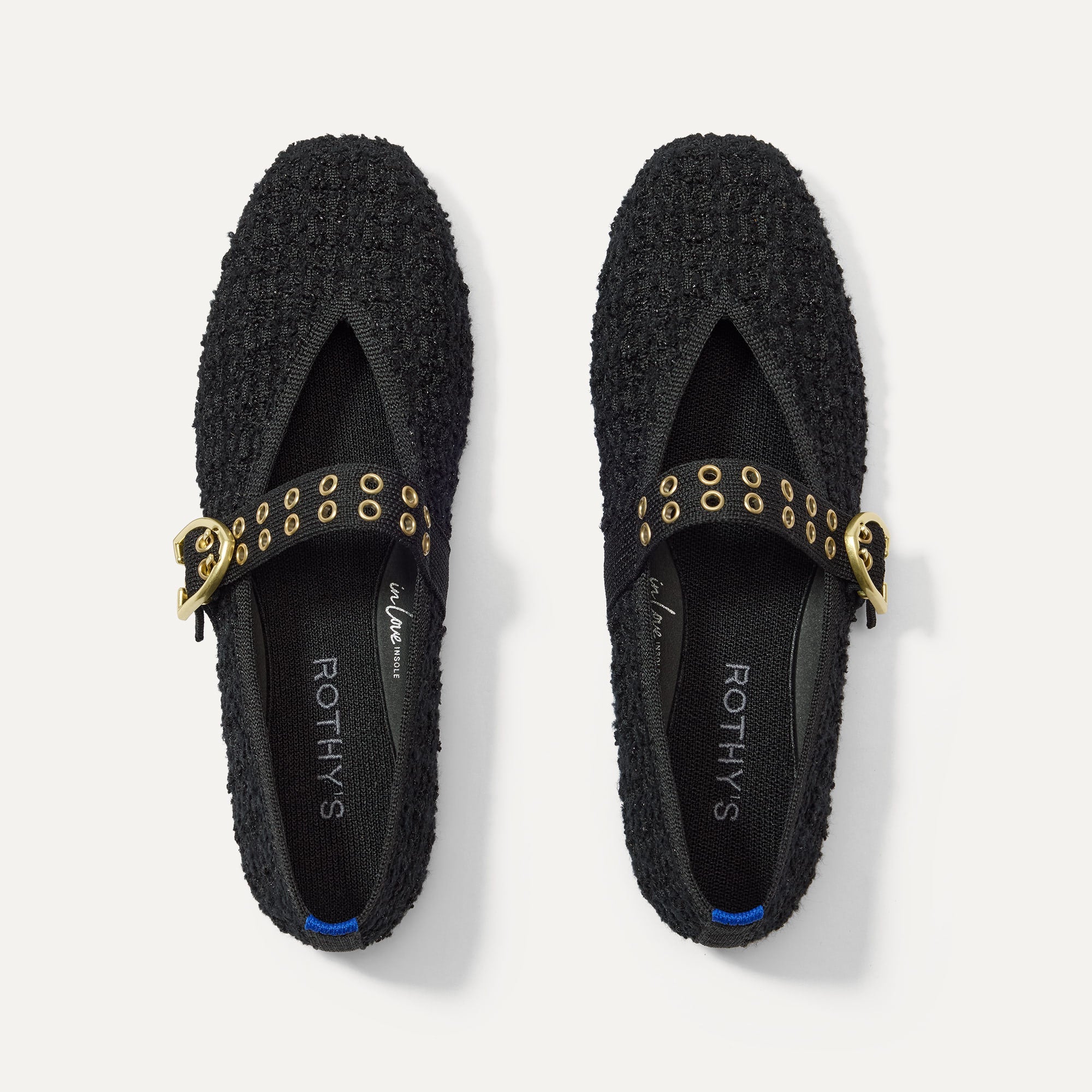 The Max Buckle Mary Jane in Twinkle Bouclé shown from the top.