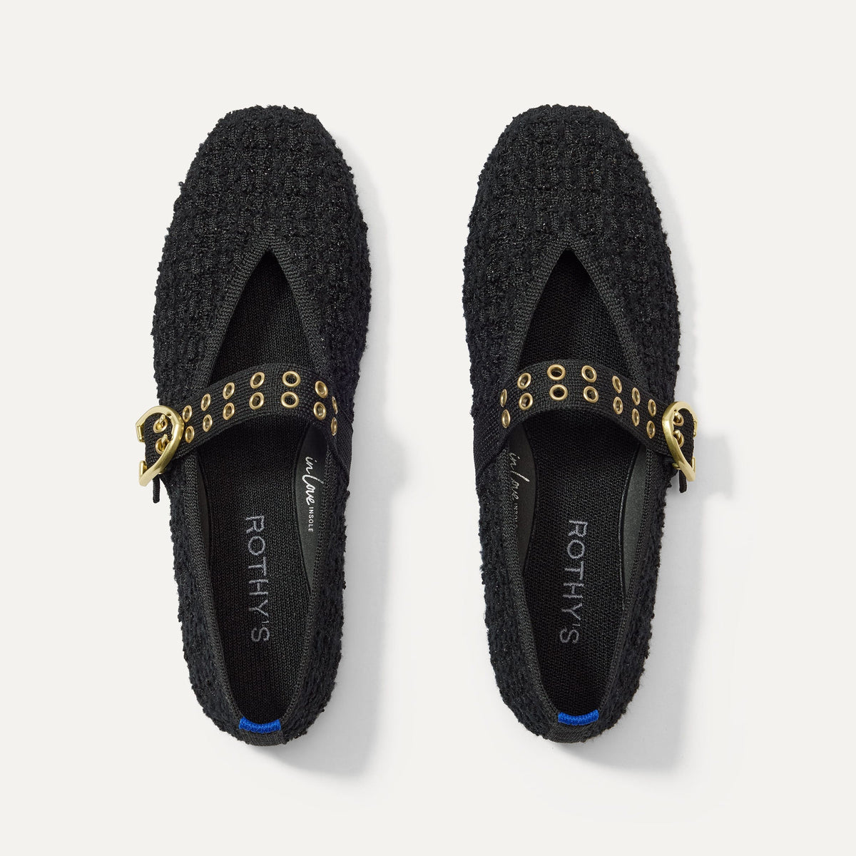 The Max Buckle Mary Jane in Twinkle Bouclé shown from the top.