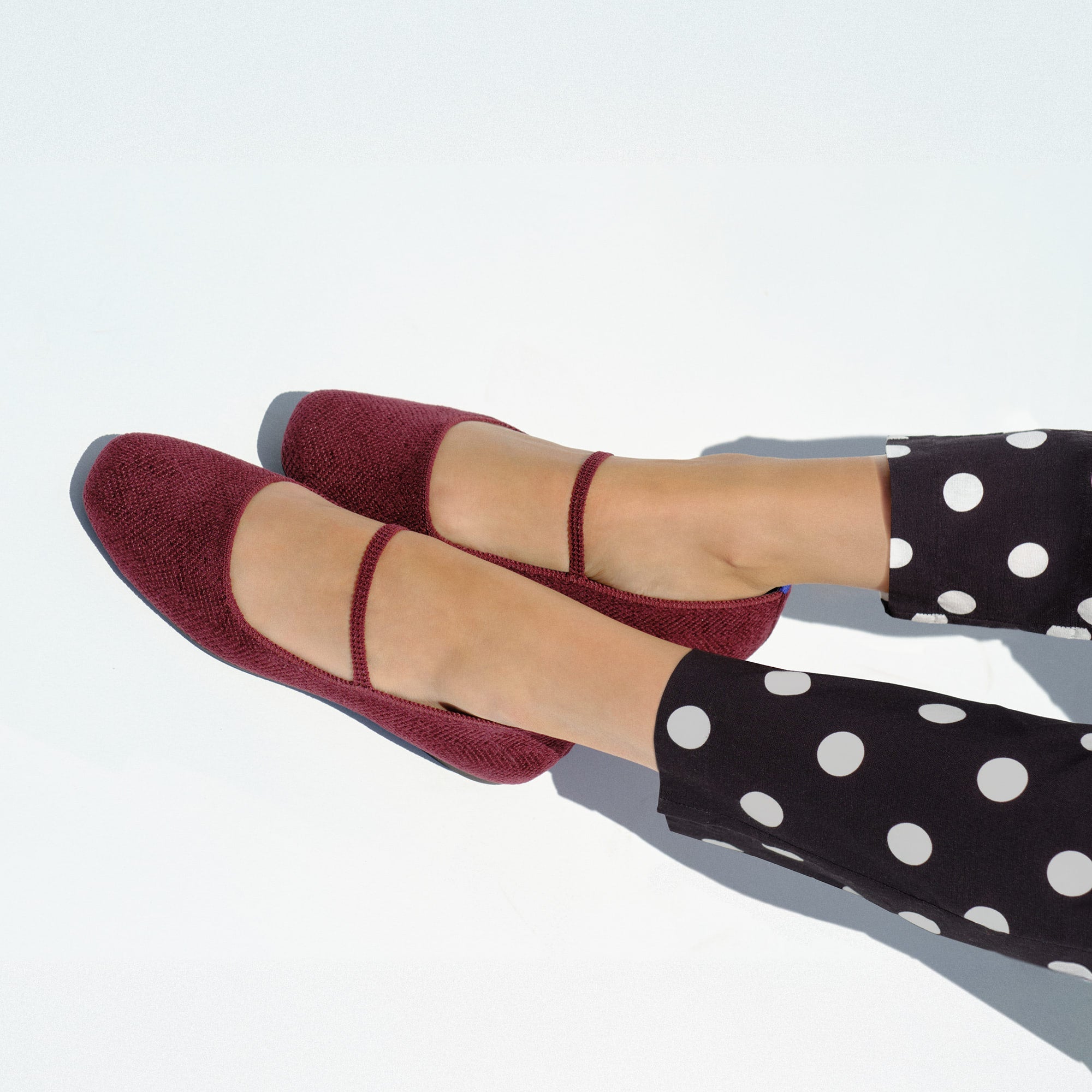 hover | Model wearing The Max Square Mary Jane in ReVelvet™ Syrah.