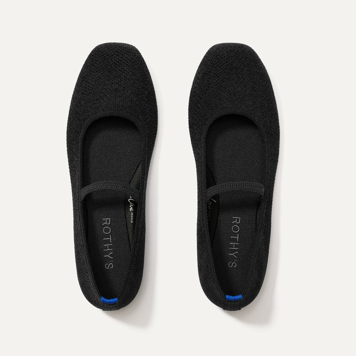 The Max Square Mary Jane in ReVelvet™ Black shown from the top.