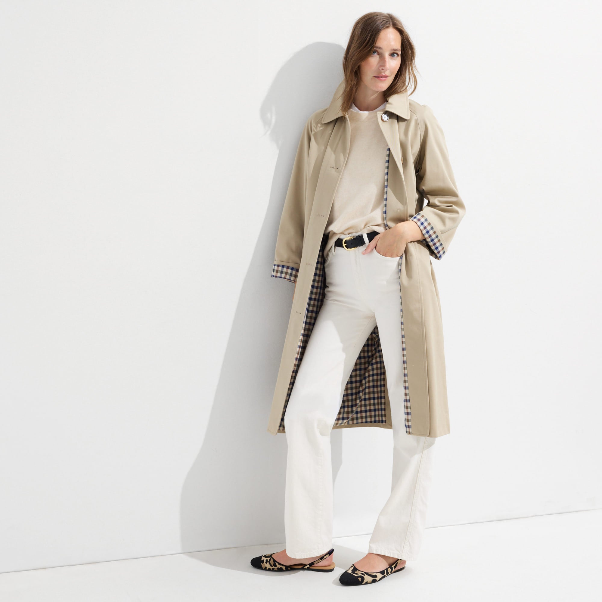 Alternate view of a model wearing The Almond Slingback.